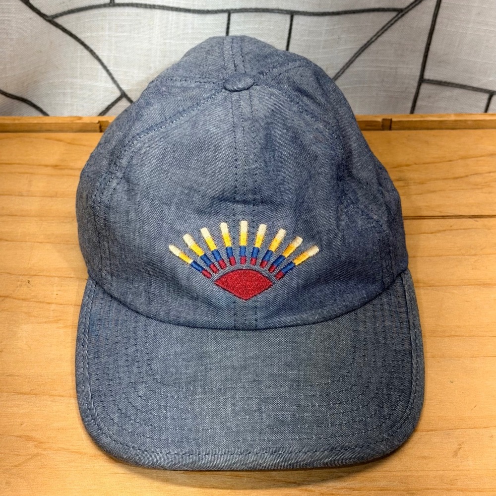 Howler Brothers Blue Chambray Strapback Hat Embroidered Sunrise Heed The Call